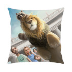 Подушка 35x35 см Лев и Енот в Риме