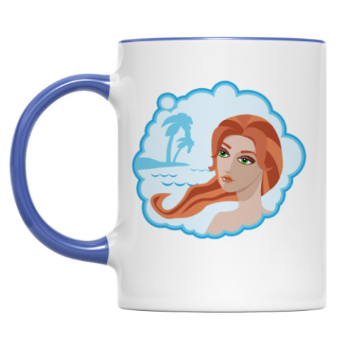 Кружка с принтом 'Девушка'