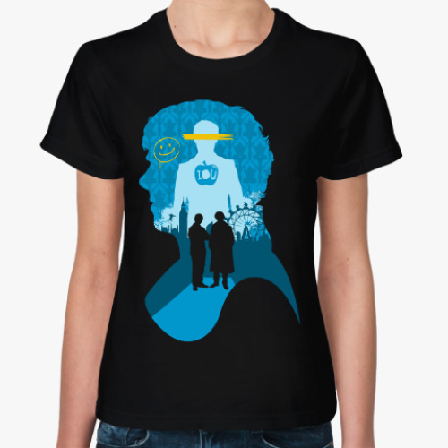 Женская футболка с принтом Шерлок Холмс (Sherlock Holmes)