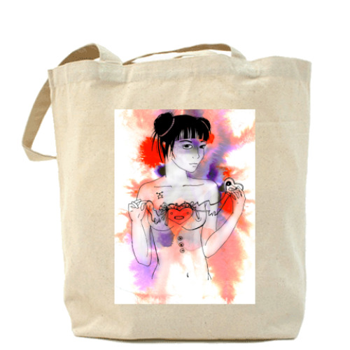 Сумка шоппер с принтом Девушка