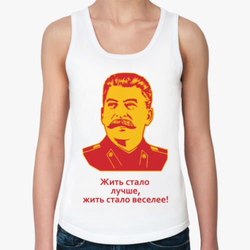 Женская майка с принтом Сталин