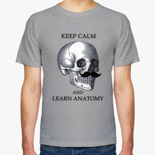 Футболка с принтом Keep calm & learn anatomy