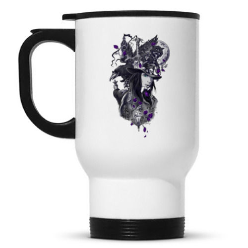 Кружка-термос с принтом Лиловая мистерия