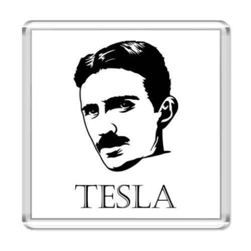 Магнит с принтом Tesla