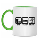 Двухцветная кружка Eat sleep skate