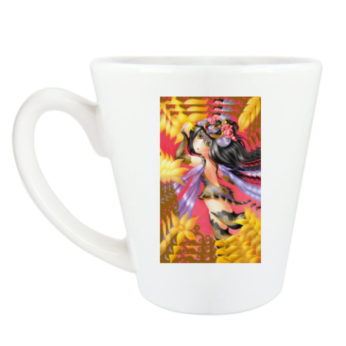 Чашка Латте с принтом Танец пчелки аниме Киото