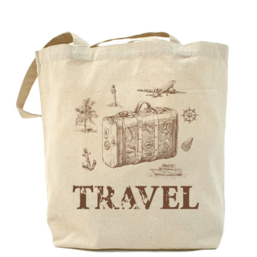 Сумка шоппер с принтом Путешественник
