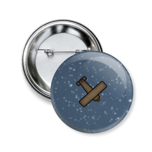 Значок 50мм с принтом Маленький принц (самолёт)