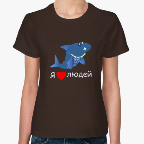 Женская футболка с принтом Акула