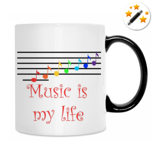 Кружка-хамелеон с принтом Music