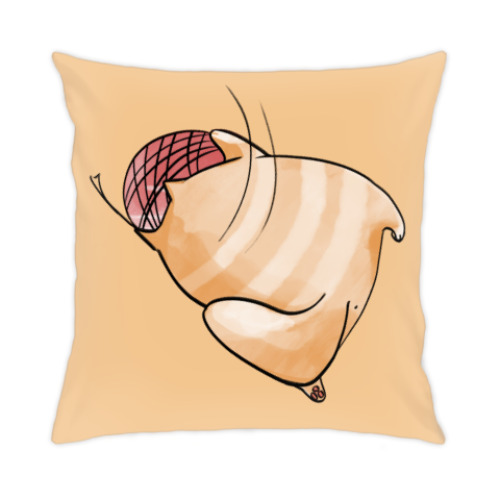 Подушка с принтом Кот Мягкот, рыжий живот!