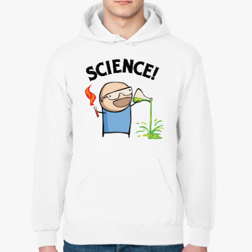Толстовка худи с принтом Science! Ботан