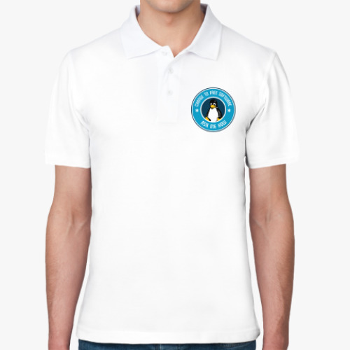 Рубашка поло с принтом Change to Free Software Ask me how