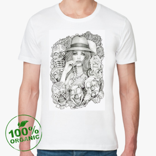 Футболка из органик-хлопка с принтом Old School Girl