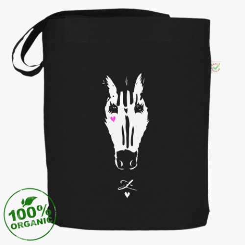 Сумка шоппер с принтом Зебра гламурная, белая и пушистая