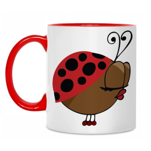 Кружка с принтом Леди Божья коровка
