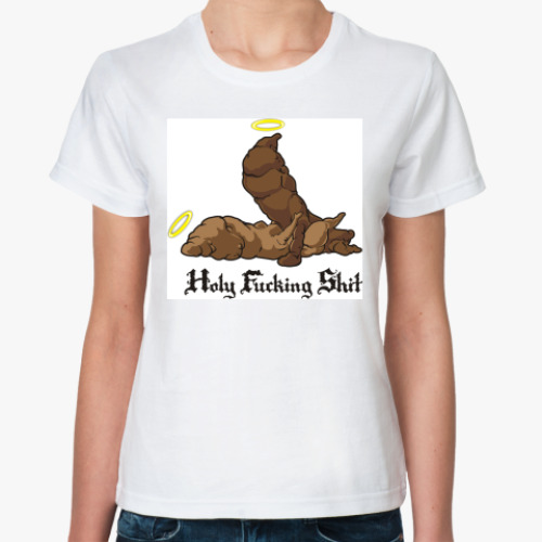 Классическая футболка с принтом Holy Shit