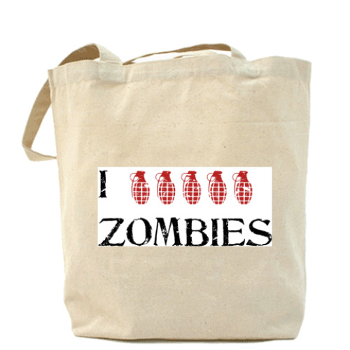 Сумка шоппер с принтом  I grenade ZOMBIES