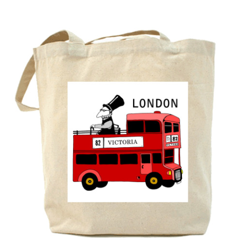 Сумка шоппер с принтом 'Лондон'