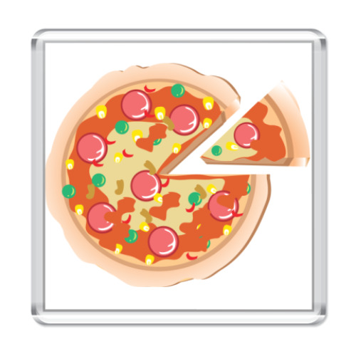 Магнит с принтом Пицца!!