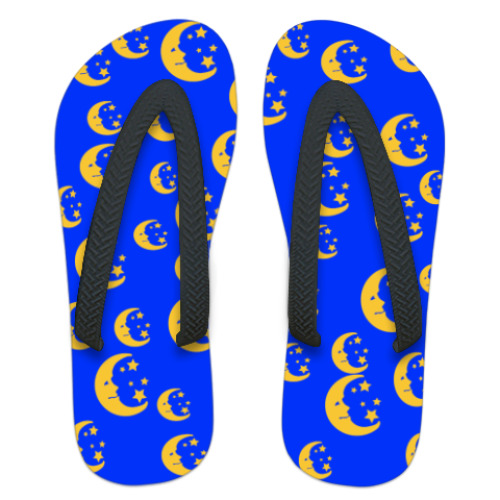 Шлепанцы (сланцы) с принтом  'Луна'