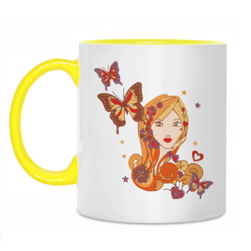 Кружка с принтом Девушка