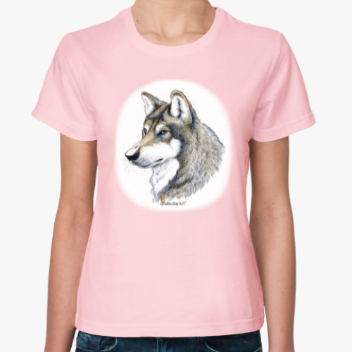 Женская футболка с принтом 'Лесной волк'
