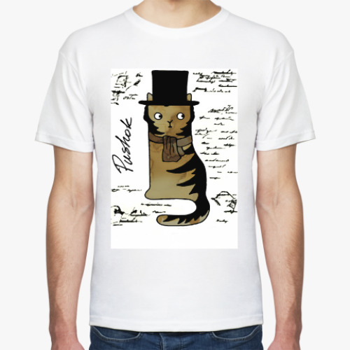Футболка с принтом Кот Пушок и поэзия