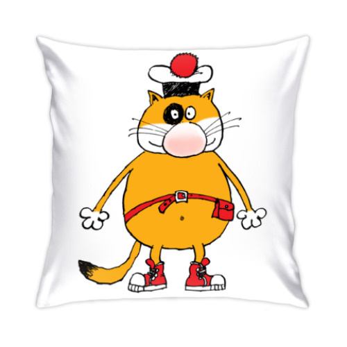 Подушка с принтом Кот Помпон