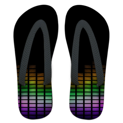 Шлепанцы (сланцы) с принтом  'Техно'