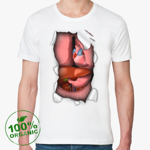 Футболка из органик-хлопка с принтом  'Внутренности'