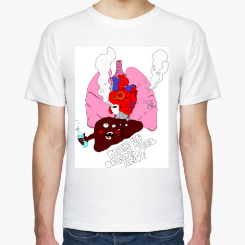 Футболка с принтом Make your organs feel alive