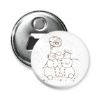 Магнит-открывашка 58 мм   Снеговик