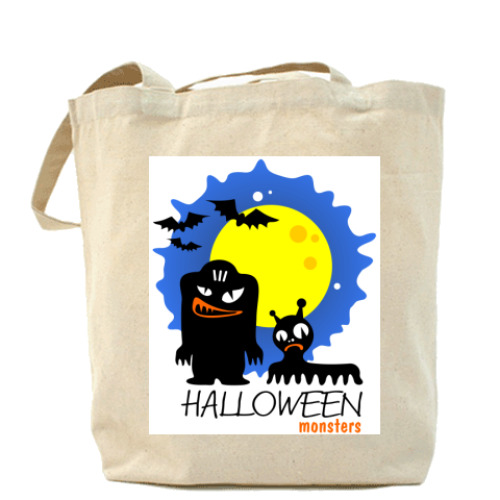 Сумка шоппер с принтом 'Монстры'