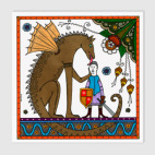 Холст 60 х 60 см Дракон, укрощающий св. Георгия