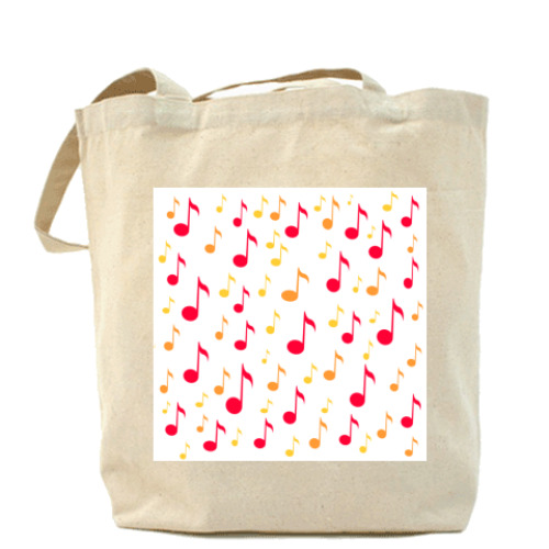 Сумка шоппер с принтом  'Ноты'