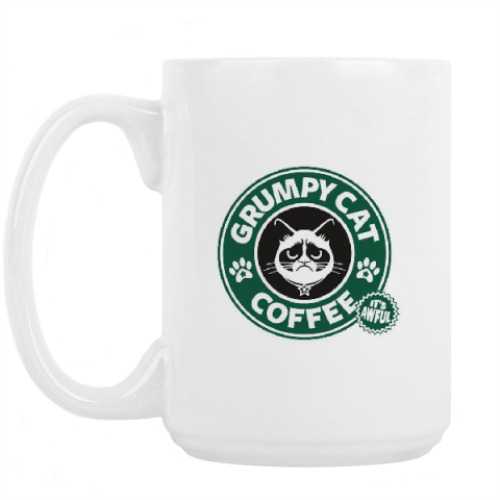 Кружка с принтом Grumpy Cat coffee!