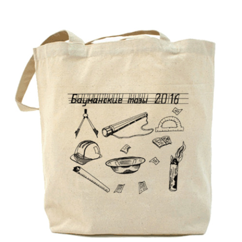 Сумка шоппер с принтом Бауманские тазы