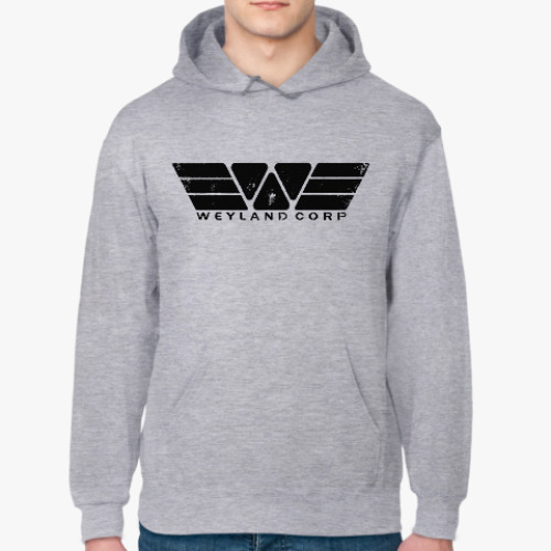 Толстовка худи с принтом Чужой. Weyland-Yutani Corp