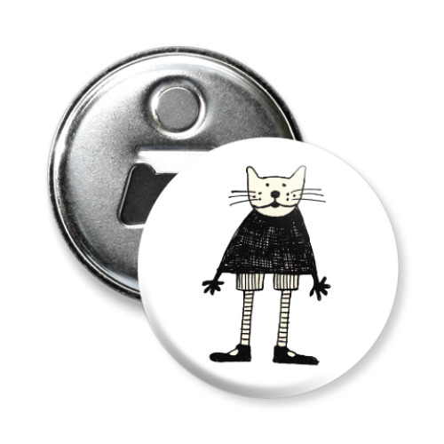 Магнит-открывашка с принтом Bad Cat