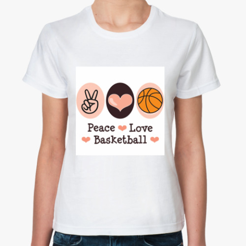 Классическая футболка с принтом  Basketball