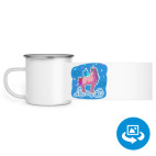 Кружка металлическая белая (круговая запечатка)