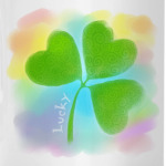Клевер с надписью 'Lucky'