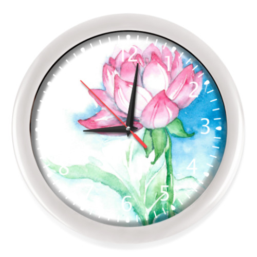 Настенные часы с принтом Лотос