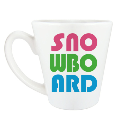 Чашка Латте с принтом snowboard