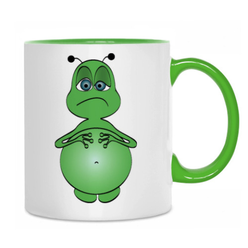 Кружка с принтом Зеленый человечек