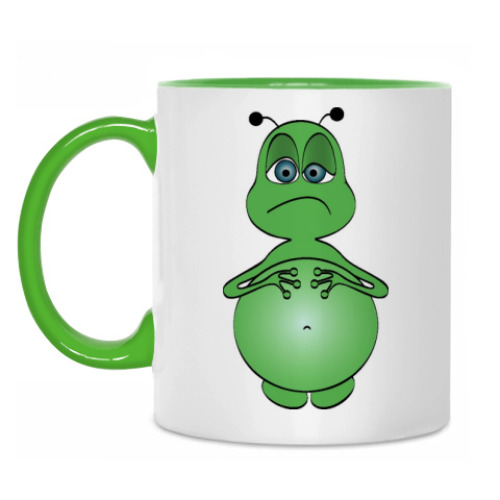 Кружка с принтом Зеленый человечек