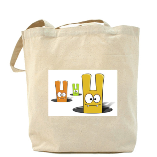 Сумка шоппер с принтом Зайцы