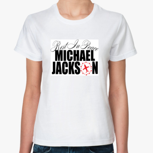 Классическая футболка с принтом  Майкл Джексон