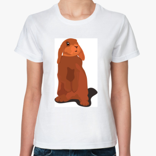 Классическая футболка с принтом Шоколадный заяц